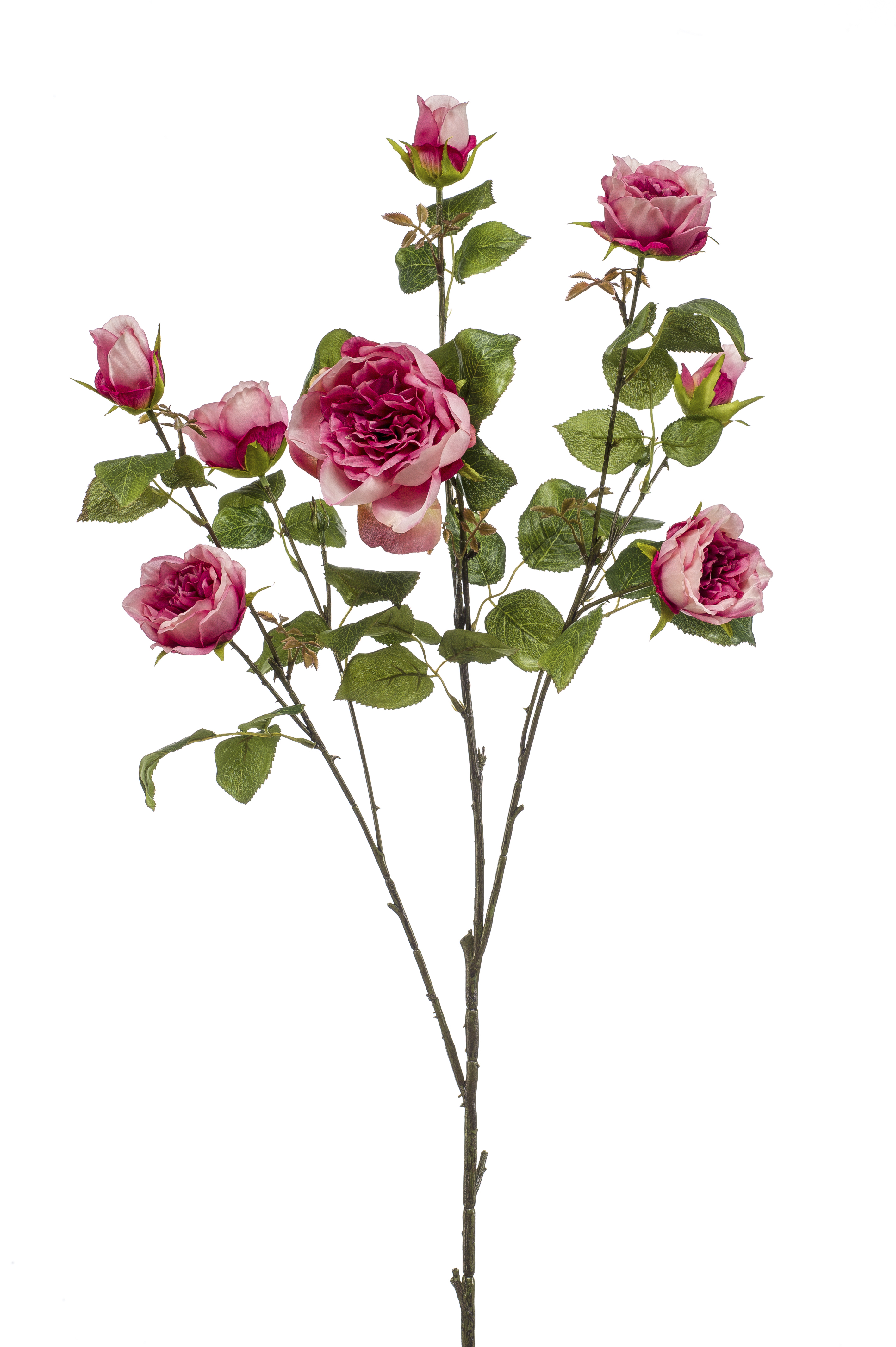 Zijden roos op steel 3 bloemen  110 cm