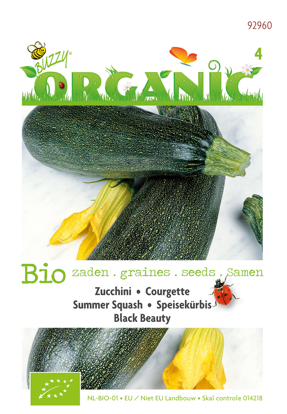 Organic courgette black beauty 2g