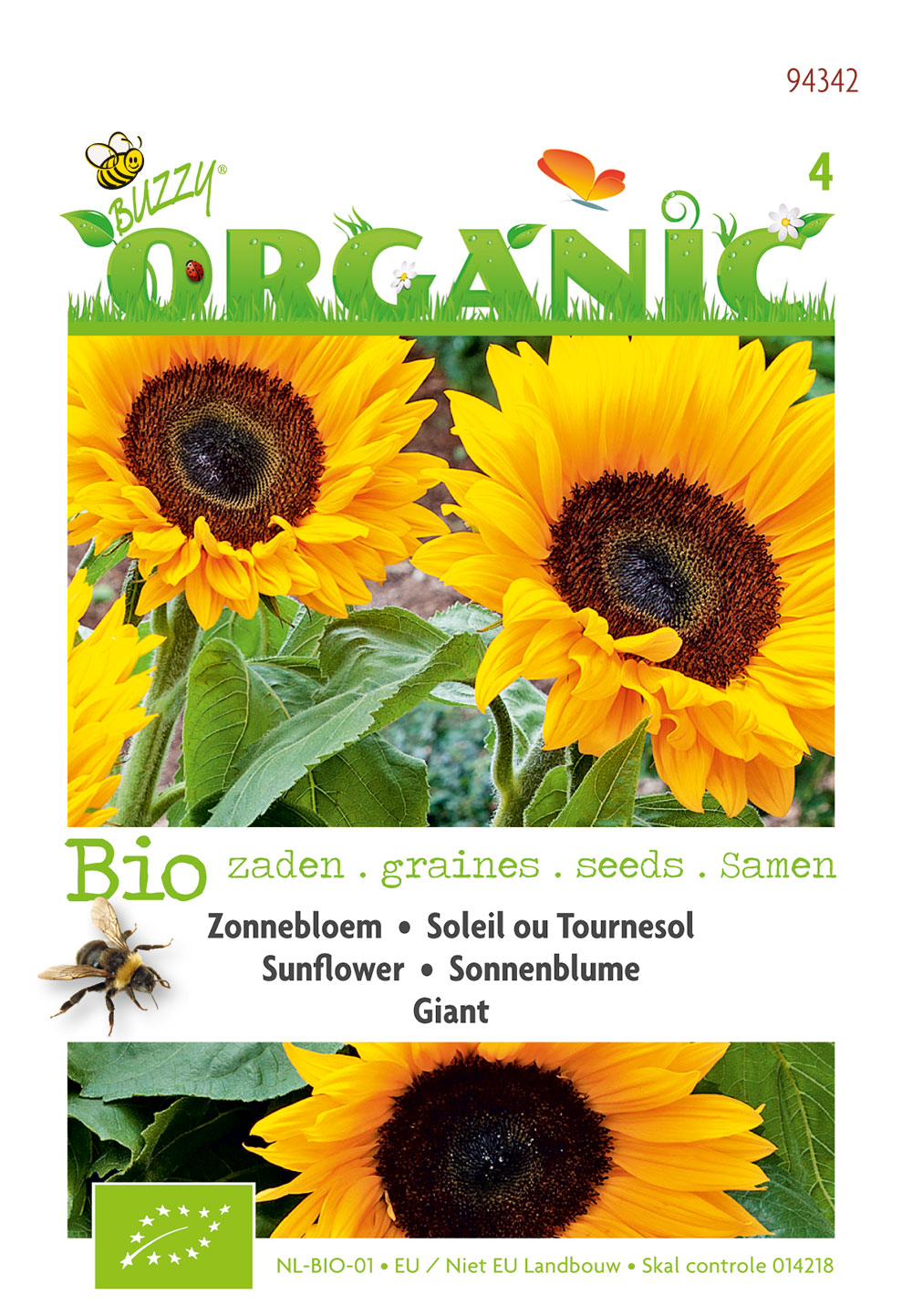 Organic zonnebloem giganteus 3g