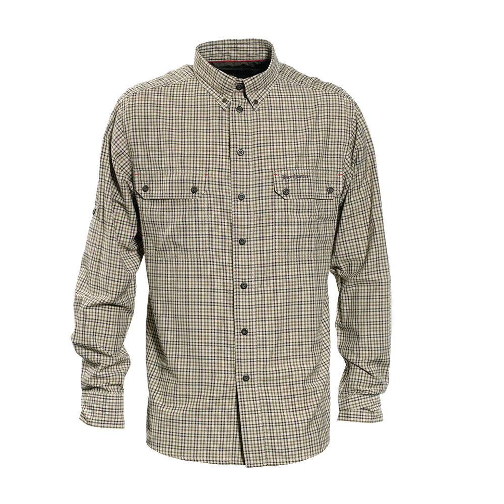 Terrence Bamboo shirt L/s green checkered 39/40