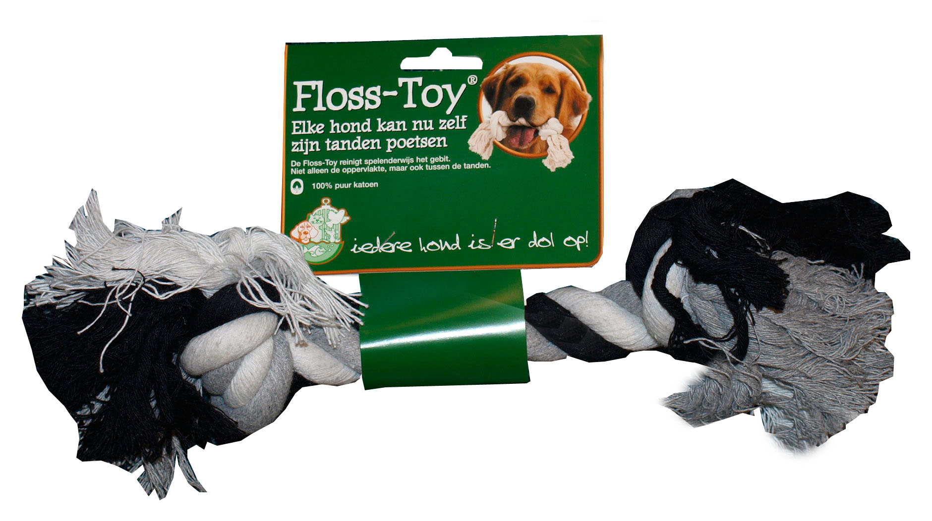 Floss-toy zwart/wit middel