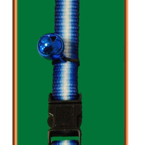 Halsband nylon blauw/wit streep
