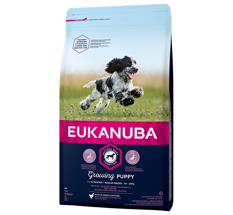 Eukanuba Puppy/junior medium chicken 3kg