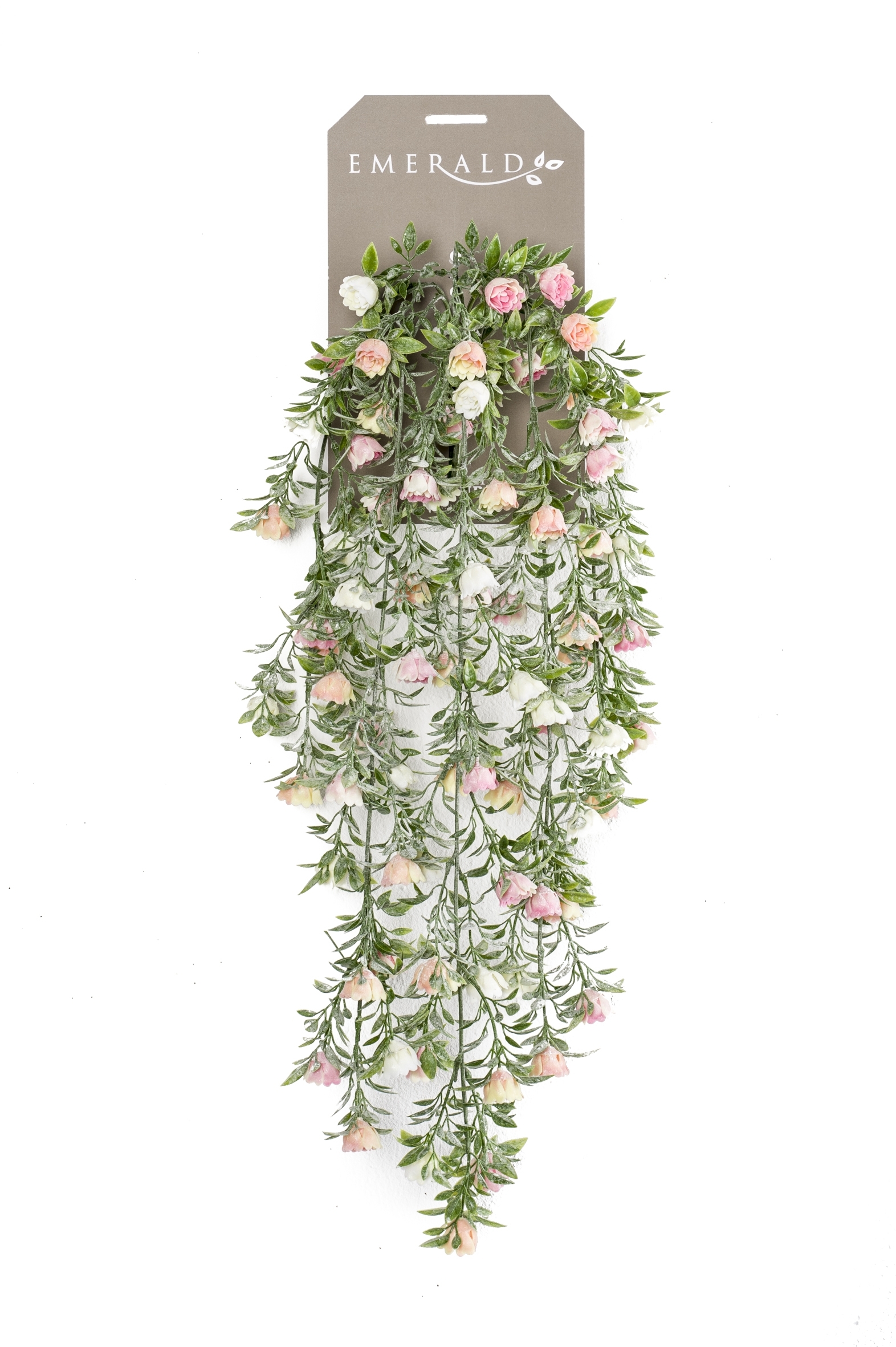 rose mini hanging bush x5 75cm cr/pink